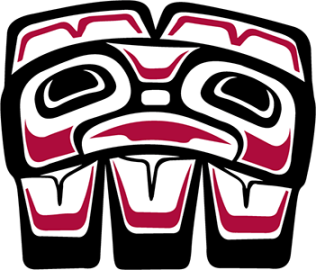 Native totem art of haida beaver.